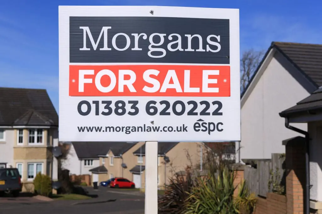 Morgans For Sale sign ready for when Scotland's housing market re-opens