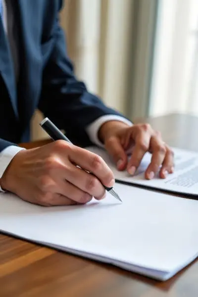 Lawyer preparing a separation agreement
