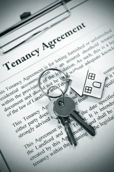 Tenancy Agreement with keys on top as provided by Morgans letting services