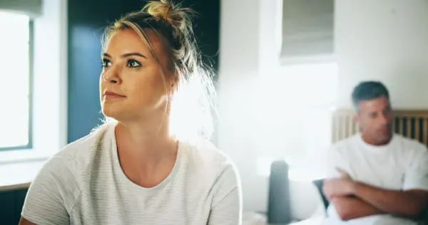 Couple contemplating separation and divorce after an argument